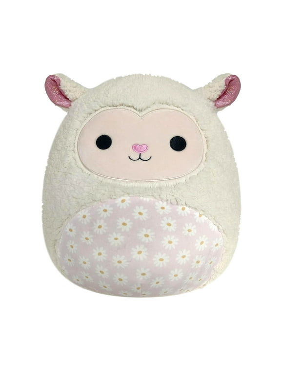 Squishmallows 14 inch Sophie the Cream Lamb with Daisy Flower Bell Pattern - Child's Ultra Soft Plush Toy