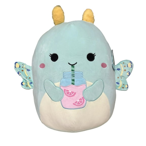 Squishmallows 16-Inch Connie Light Green Moth with Pink Lemonade - Official Jazwares Plush - Collectible Soft & Squishy Stuffed Animal Toy