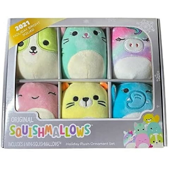 Squishmallows 2021 Holiday Plush Ornament Set - (Holiday Bright Squad)