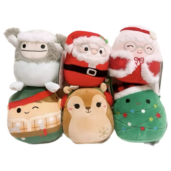 Squishmallows 2023 Christmas Bigfoot Elf Reindeer Mini Plush Doll, 5", 6 Count