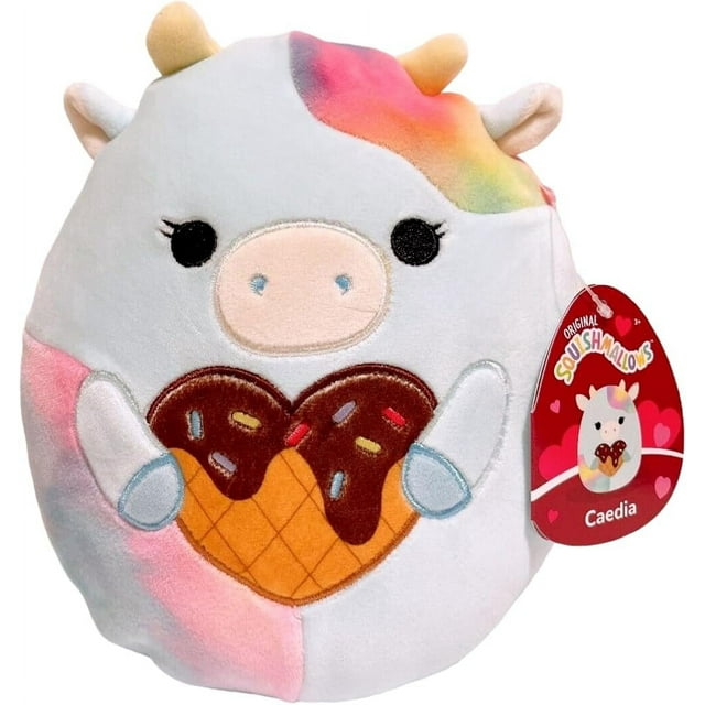 Squishmallows 2024 Valentine Squad 8" Plush Toy (8" Caedia The Cow