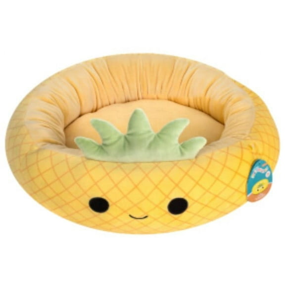 Squishmallows 24 inch Yellow Pineapple Pet Bed - Medium Ultra Soft Plush Pet Bed