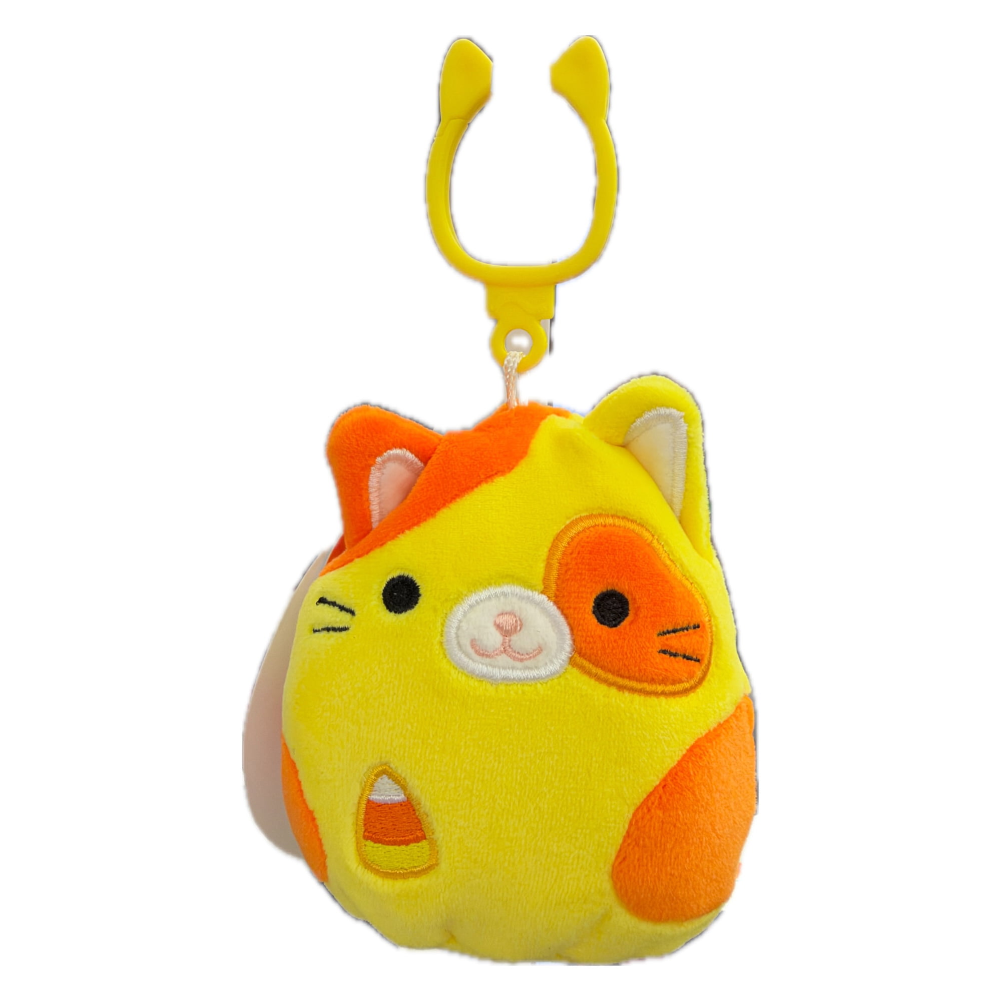 Squishmallows 3.5-Inch Isosceles the Candy Corn Cat Halloween Clip-On ...