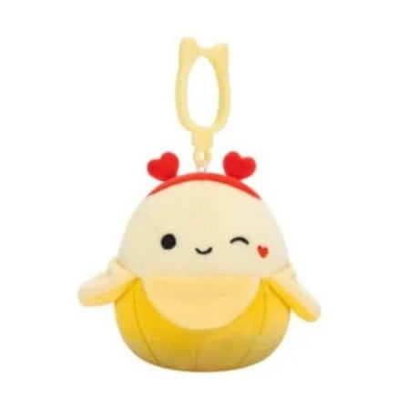 Squishmallows 3.5" Valentines Clip-On Junie the Banana with Headband