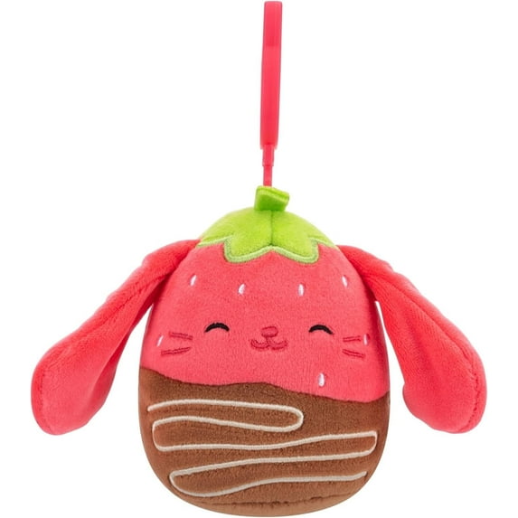 Squishmallows 4" Easter Clip-On Gunda the Strawberry Bunny