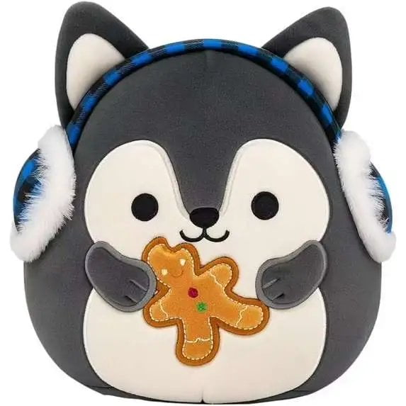Squishmallows 5" Christmas Ryan the Husky with Gingerbread