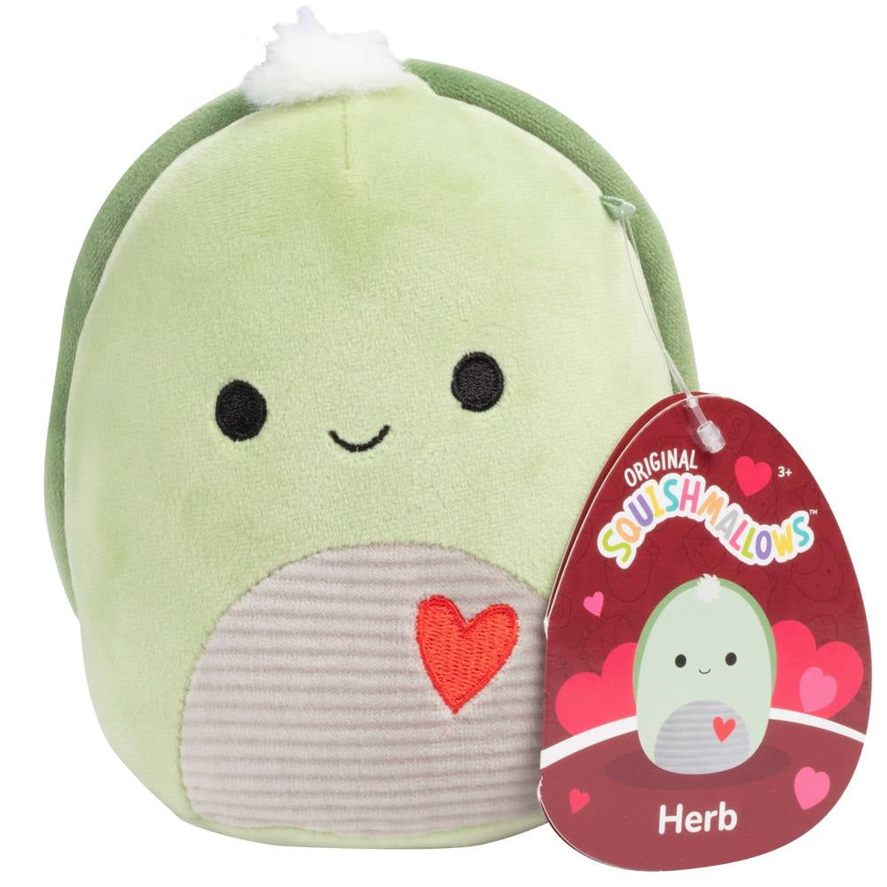 Squishmallows 5" Herb the Green Sea Turtle With Heart - Officially Licensed Jazwares Plush - Collectible Soft & Squishy Stuffed Animal- Gift for Kids, Girls & Boys