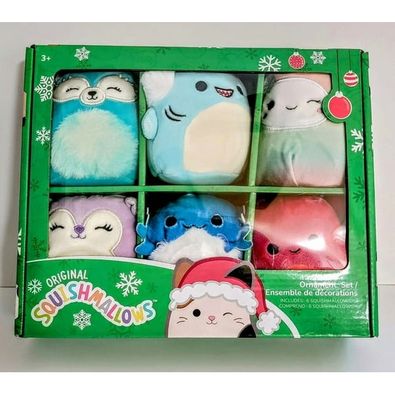 Original Squishmallows Christmas Ornament Gift Set - 6 Count Box - Includes 6 Mini Official Squishmallows Holiday Plush