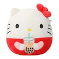 Squishmallows 6.5" Hello Kitty Red with Bobba Drink