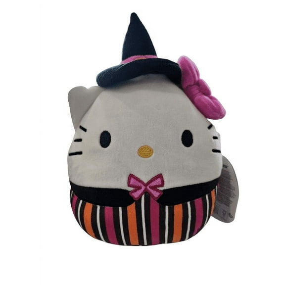 Squishmallows 7.5"" Hello Kitty Halloween Black Hat Ultra Soft