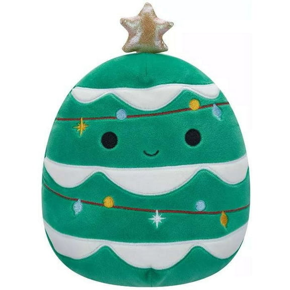 Squishmallows Johann Christmas Tree, 8 inch Holiday Plush, Tree with Lights and Star
