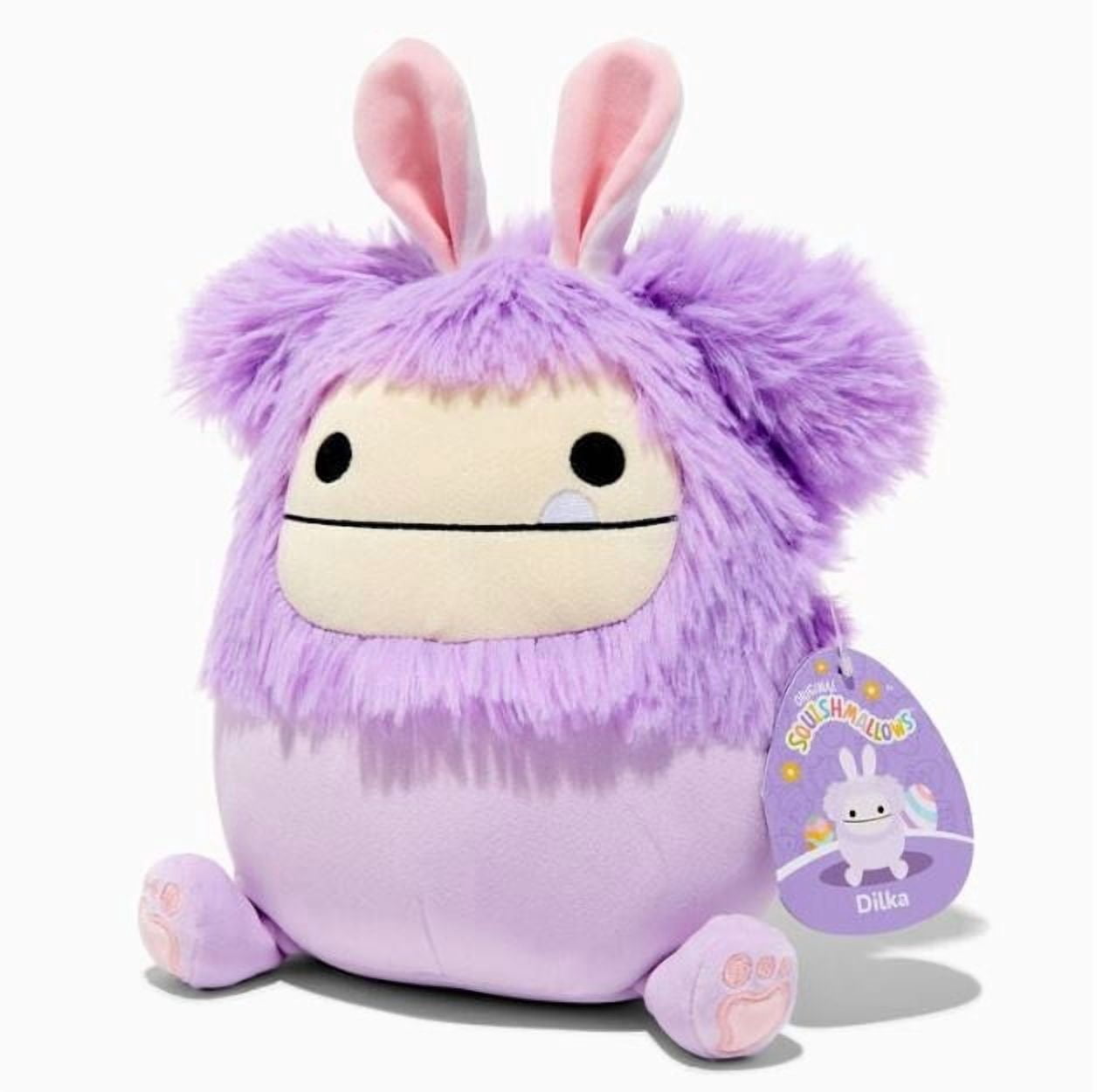 Squishmallows™ 8" Dilka the Bigfoot Plush Toy with Bunny Ears – Soft Easter Gift, Cuddly Stuffed Animal for Kids & Collectors