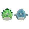 thumbnail image 1 of 1 pc Reversible Squishmallows Flipamallows Green Tie-Dye Triceratops & Teal-Green Tie-Dye Pterodactyl 8" Plush, 1 of 3