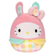 Squishmallows Sanrio 8 inch Hello Kitty Wearing Gingham Bunny Ears - Child's Ultra Soft Plush Toy