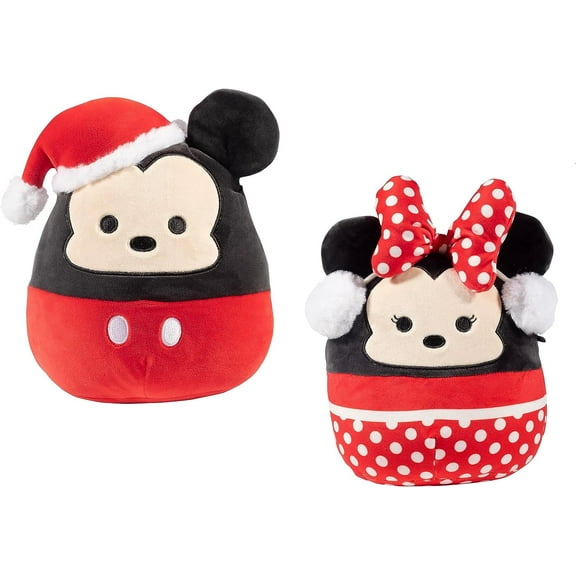 Squishmallows 8" Mickey & Minnie Mouse Plush 2-Pack - Officially Licensed Jazwares Plush - Collectible Soft & Squishy Stuffed Animal Toy - Gift for Kids, Girls & Boys - Set of 2