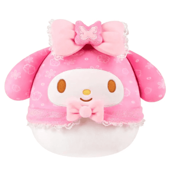 Squishmallows 8-Inch Original Hello Kitty and Friends My Melody (50th Anniversary Floral Hood) Plush – Soft & Collectible Toy