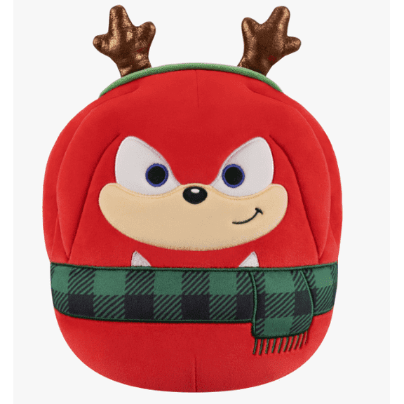 Squishmallows 8" Sonic the Hedgehog Knuckles with Scarf and Antlers Holiday Plush