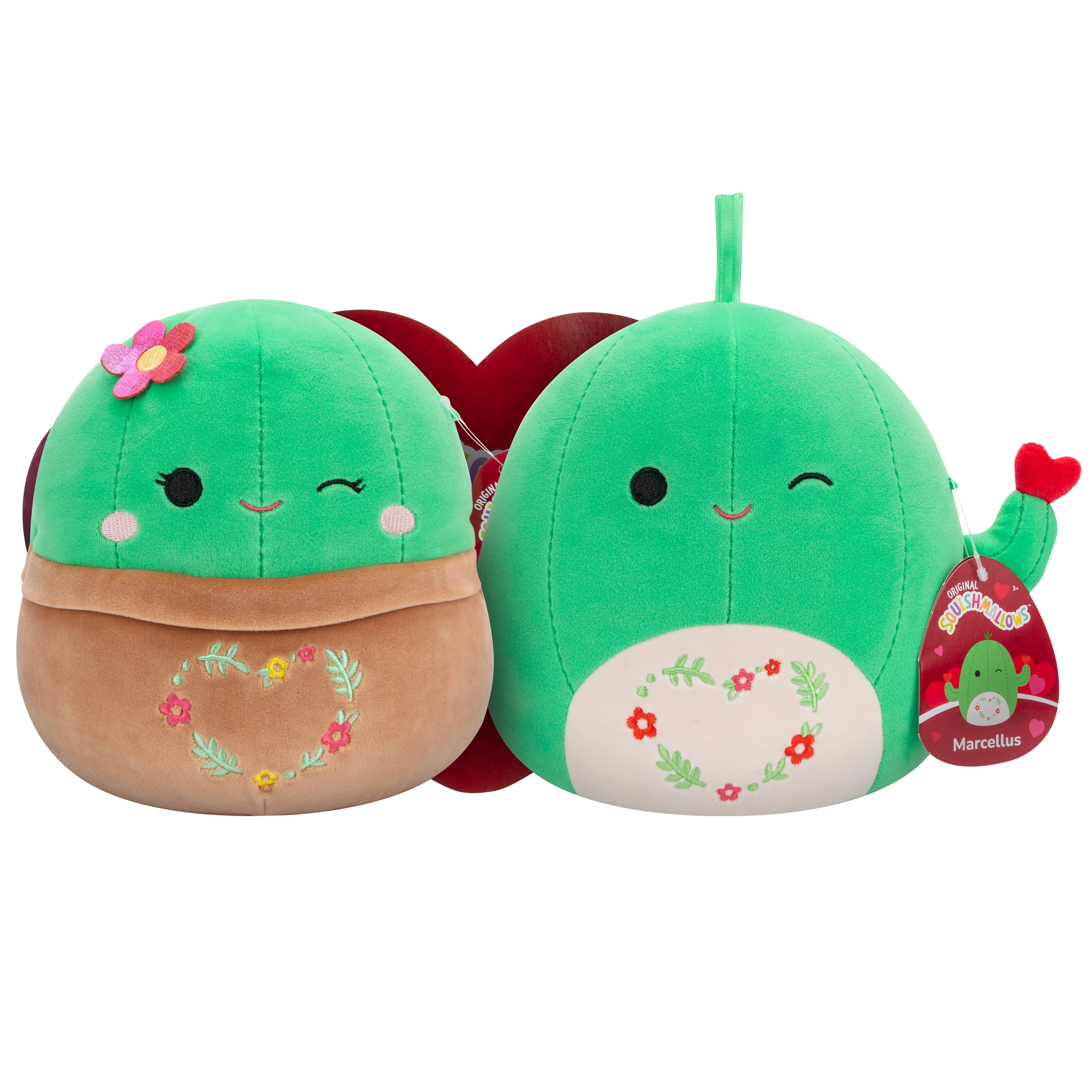 Squishmallows 8 inch Marcellus the Cactus + Shadi the Cactus – Ultra Soft Valentine Plush 2-Pack
