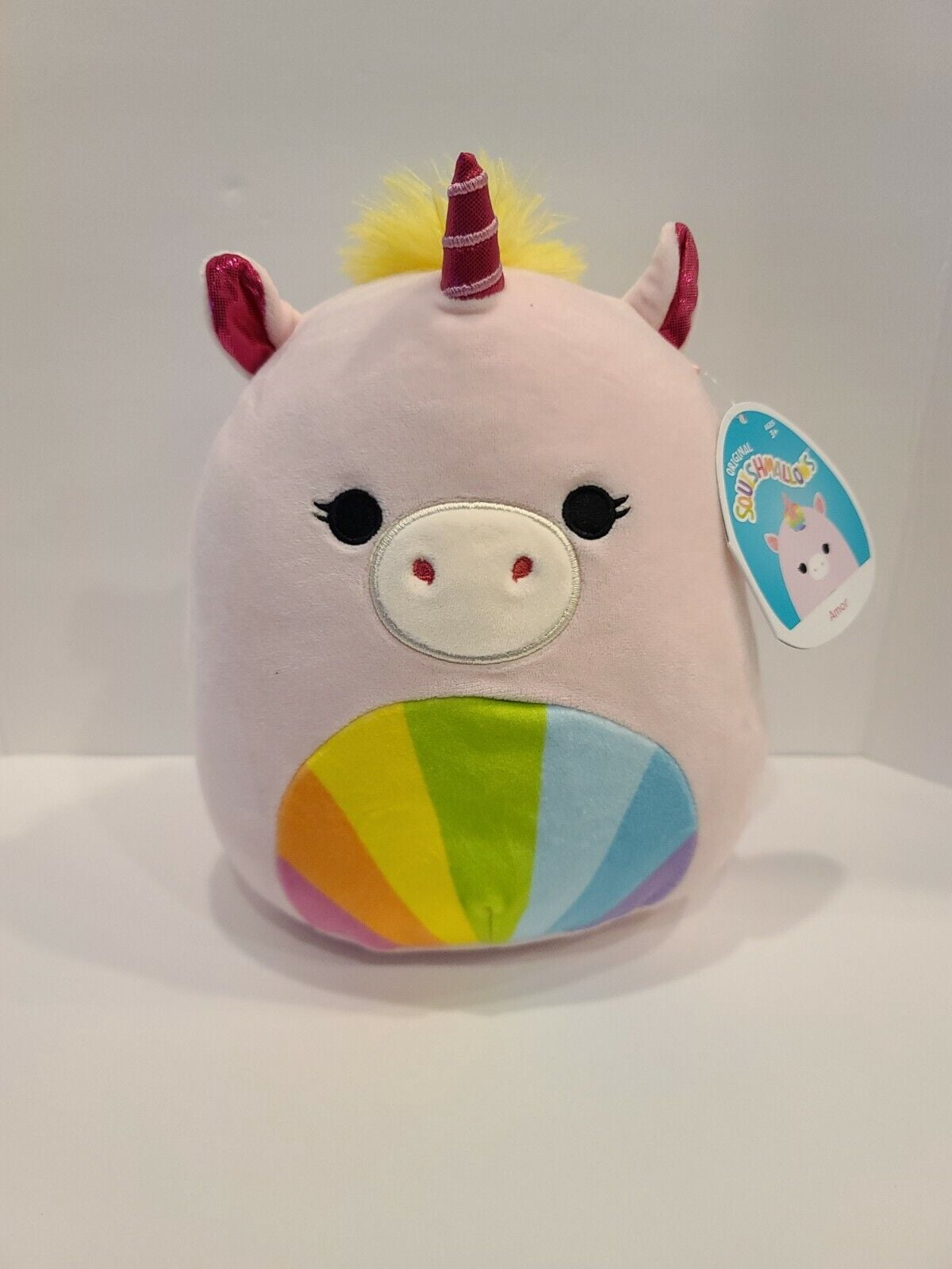 Squishmallows - AMOR Pink Unicorn with Rainbow belly 8