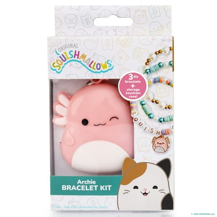 Original Squishmallows Archie the Axolotl Bracelet Kit, Boys and Girls, Child, Ages 6+