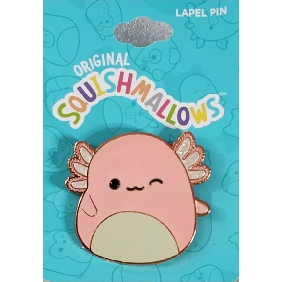Squishmallows Archie the Pink Axolotl Enamel Pin NOC Walking Fish Easter