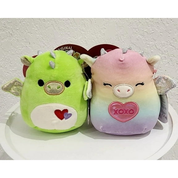 Squishmallows Azizi Duranza 5 2023 Valentine's Collection Dragon Set