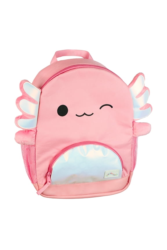 Squishmallows Backpack 16" Archie The Axolotl 3D Character Bag with Adjustable Straps