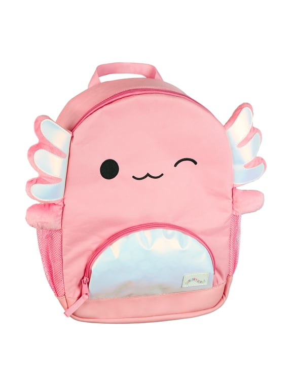 Squishmallows Backpack 16" Archie The Axolotl 3D Character Bag with Adjustable Straps