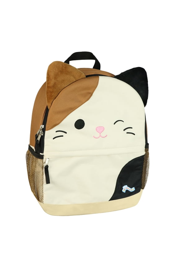Squishmallows Backpack 16" Cam the Cat 3D Character Bag with Adjustable Straps