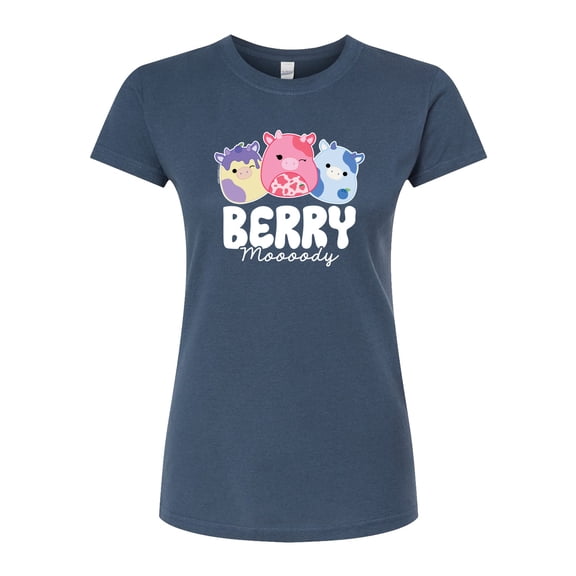 Squishmallows - Berry Moooody - Juniors Fitted Short Sleeve Graphic T-Shirt