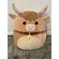 thumbnail image 1 of Squishmallows Calton The Bull 16” Brown Cow with Bell Kellytoy, 1 of 4