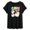 thumbnail image 1 of Squishmallows - Cam The Cat - Womens Oversized Graphic T-Shirt, 1 of 4