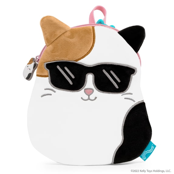 Squishmallows Cam the Cat Pencil Pouch, Includes Zipper Closure and Carabiner Clip, Multi Color