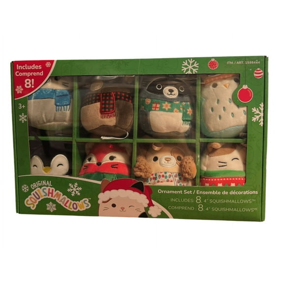 Squishmallows Christmas Ornaments 4-inch 8-Piece Mini Plush 2023