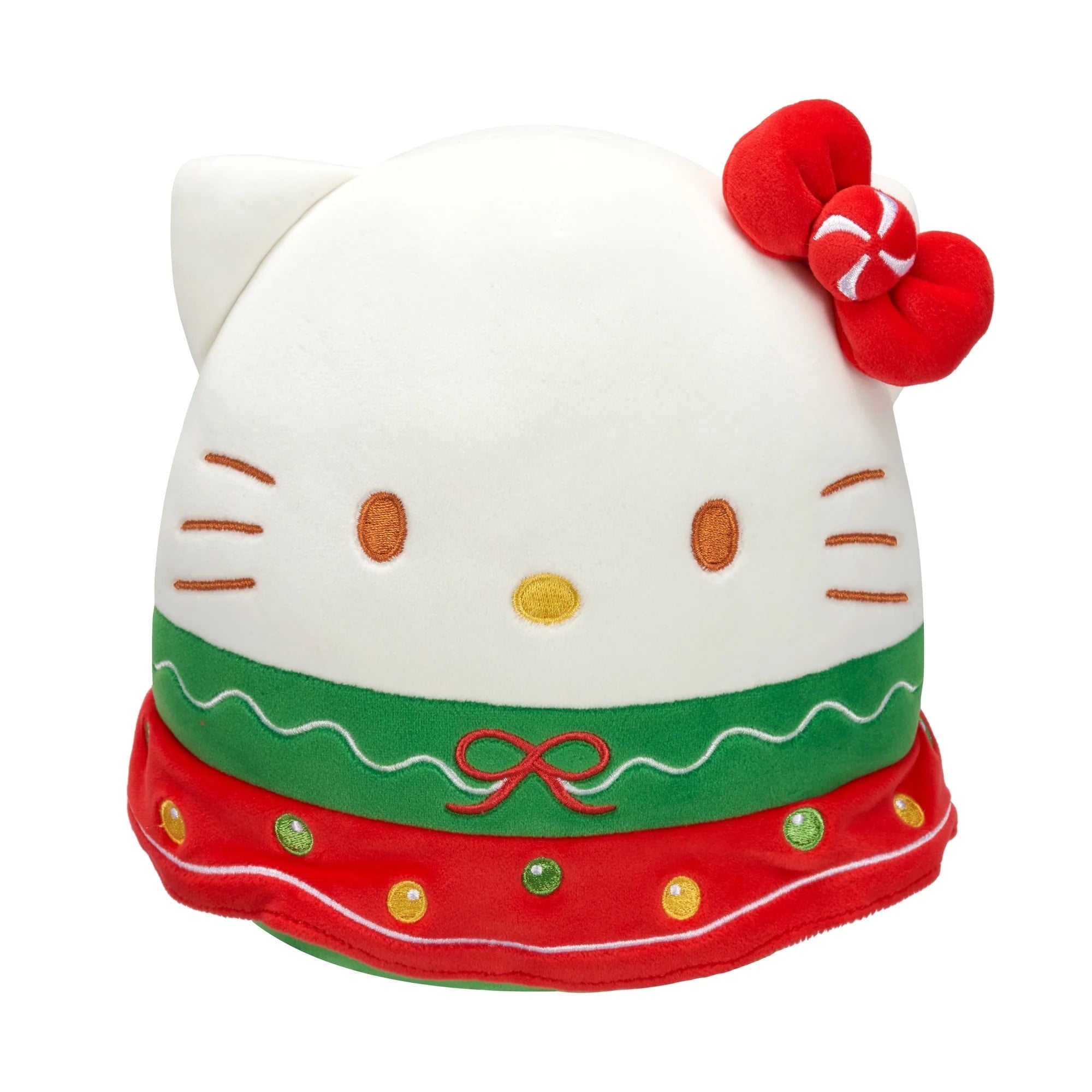 Squishmallows Christmas Sanrio Hello Kitty Ornament Skirt, 8-Inch Stuffed Plush