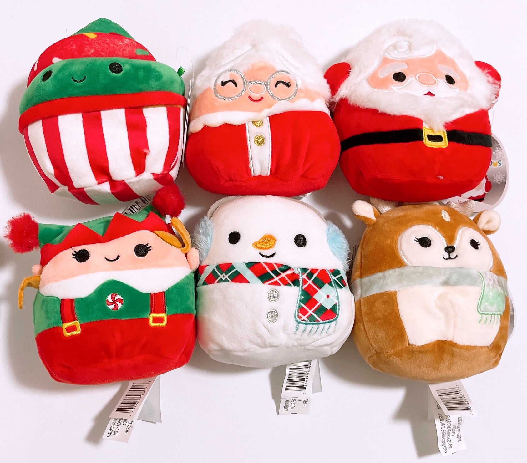 Squishmallows Christmas Squad D Fawn Santa Snowman Elf Cupcake 5" Mini