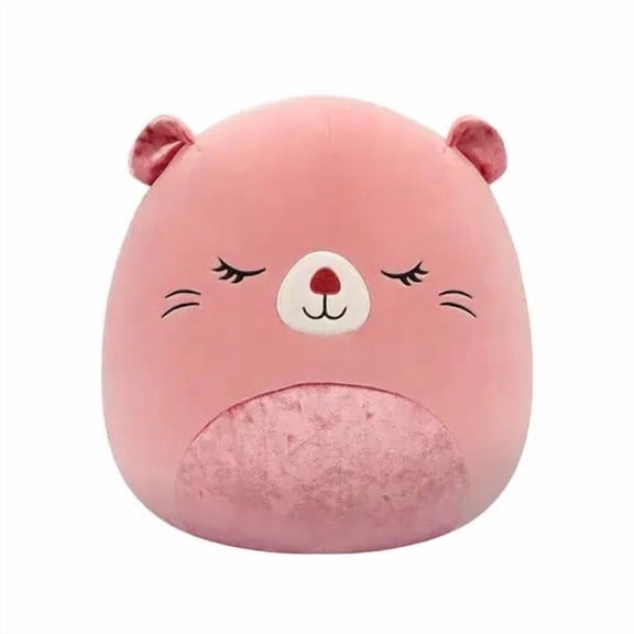 Squishmallows Darlene the Peach Beaver Plush Toy, 12 Inch Velvet Squad Stuffed Animal