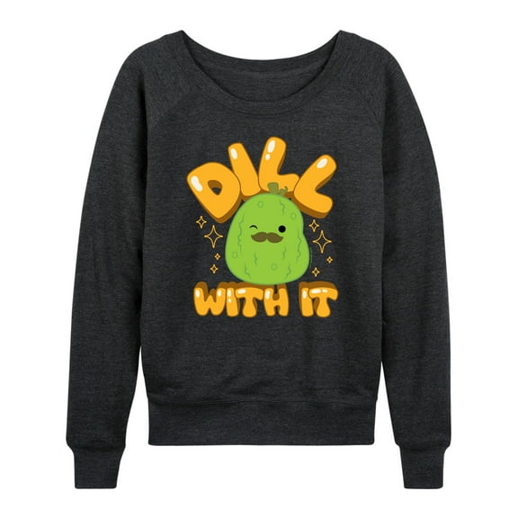 Squishmallows - Dill With It Charles Pickle - Women's French Terry Long Sleeve Pullover