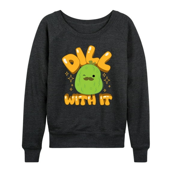 Squishmallows - Dill With It Charles Pickle - Women's French Terry Long Sleeve Pullover