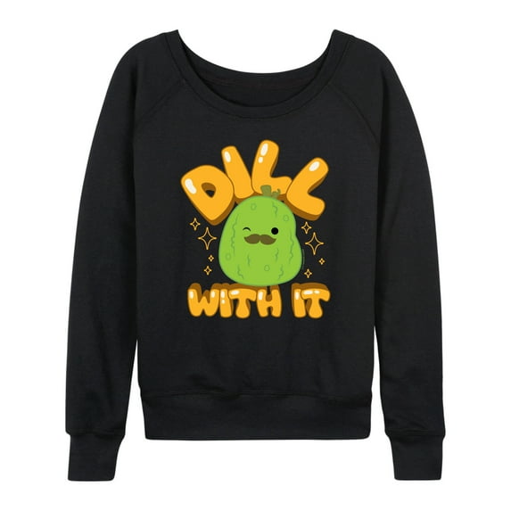 Squishmallows - Dill With It Charles Pickle - Women's French Terry Long Sleeve Pullover
