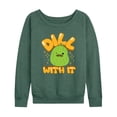 thumbnail image 1 of Squishmallows - Dill With It Charles Pickle - Women's French Terry Long Sleeve Pullover, 1 of 4