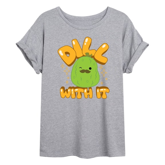 Squishmallows - Dill With It Charles Pickle - Womens Oversized Graphic T-Shirt