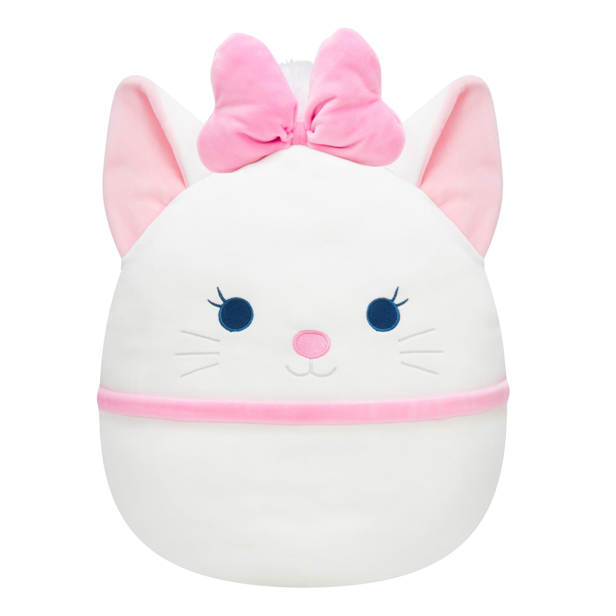 Marie 14-Inch White and Pink Plush Cat Toy