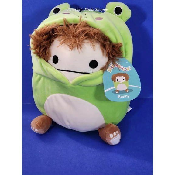 Squishmallows Epic Collection Benny the Brown Bigfoot in Frog Costume 8" NWT