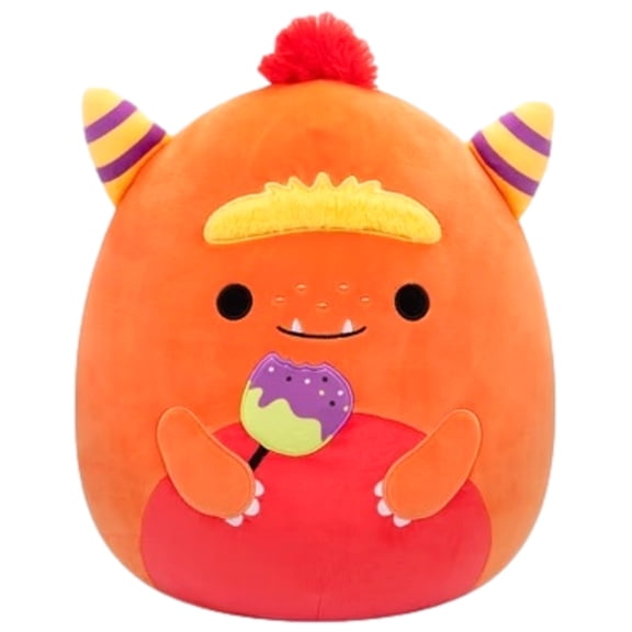 Squishmallows Ernest 12" Orange Monster Holding Candy Apple Halloween Plush Pal