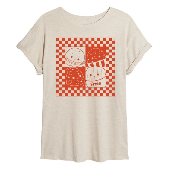 Squishmallows - Fast Food - Womens Oversized Graphic T-Shirt