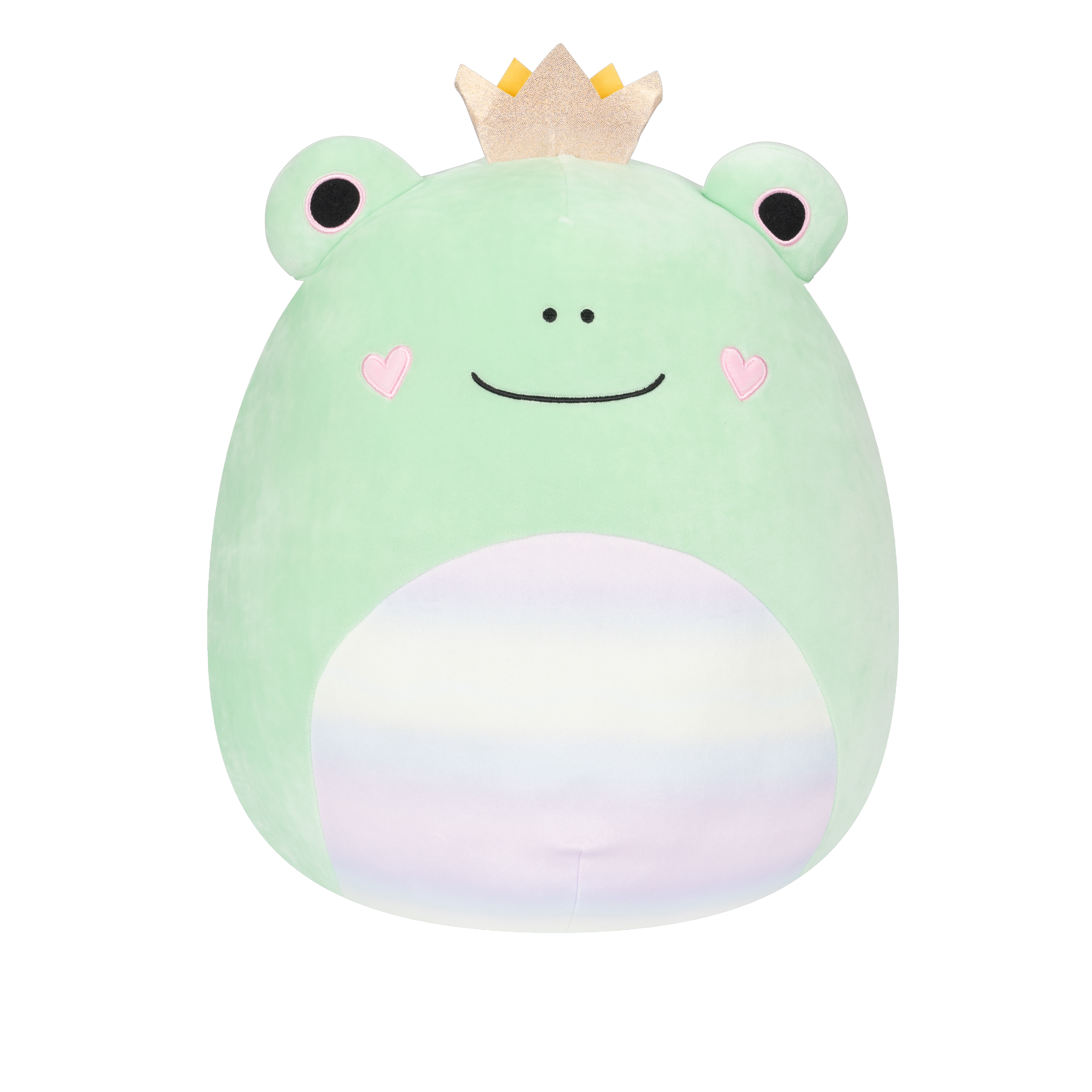 Squishmallows 16 inch Fenra the Green Gradient Frog with Heart Cheeks and Crown - Child's Ultra Soft Plush Toy