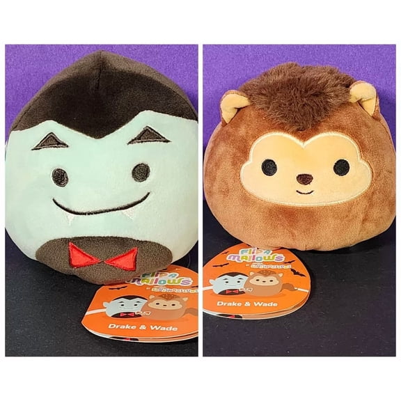 Squishmallows FlipAMallows Drake the Vampire & Wade the Werewolf 5"NWT Halloween