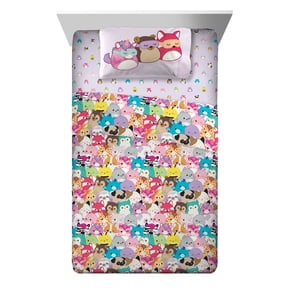 Squishmallows Kids 4 Piece Purple Sheet Set, Full