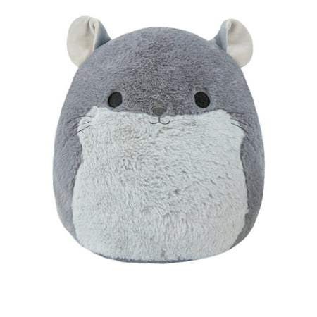 Squishmallows Fuzz-A-Mallows 12 inch Miper the Grey Chinchilla with Light Grey Belly - Child's Ultra Soft Stuffed Plush Toy